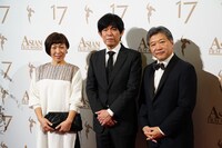 「怪物」チーム。左から三ツ松けいこ、坂元裕二、是枝裕和。
