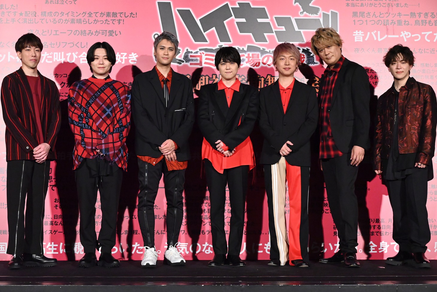 「劇場版ハイキュー!! ゴミ捨て場の決戦」公開御礼“音駒”舞台挨拶の様子。