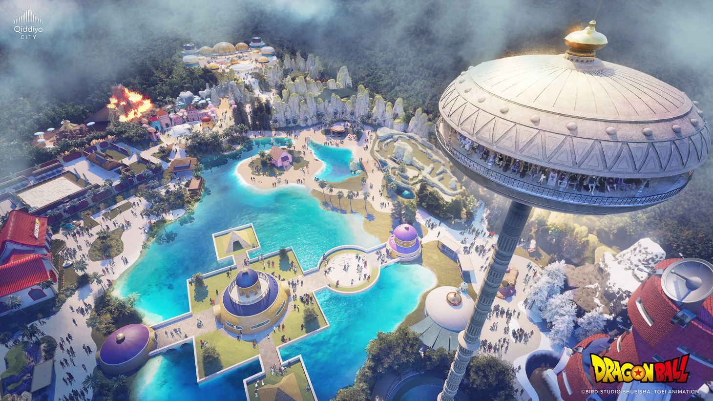 ドラゴンボールテーマパークのイメージスケッチ。