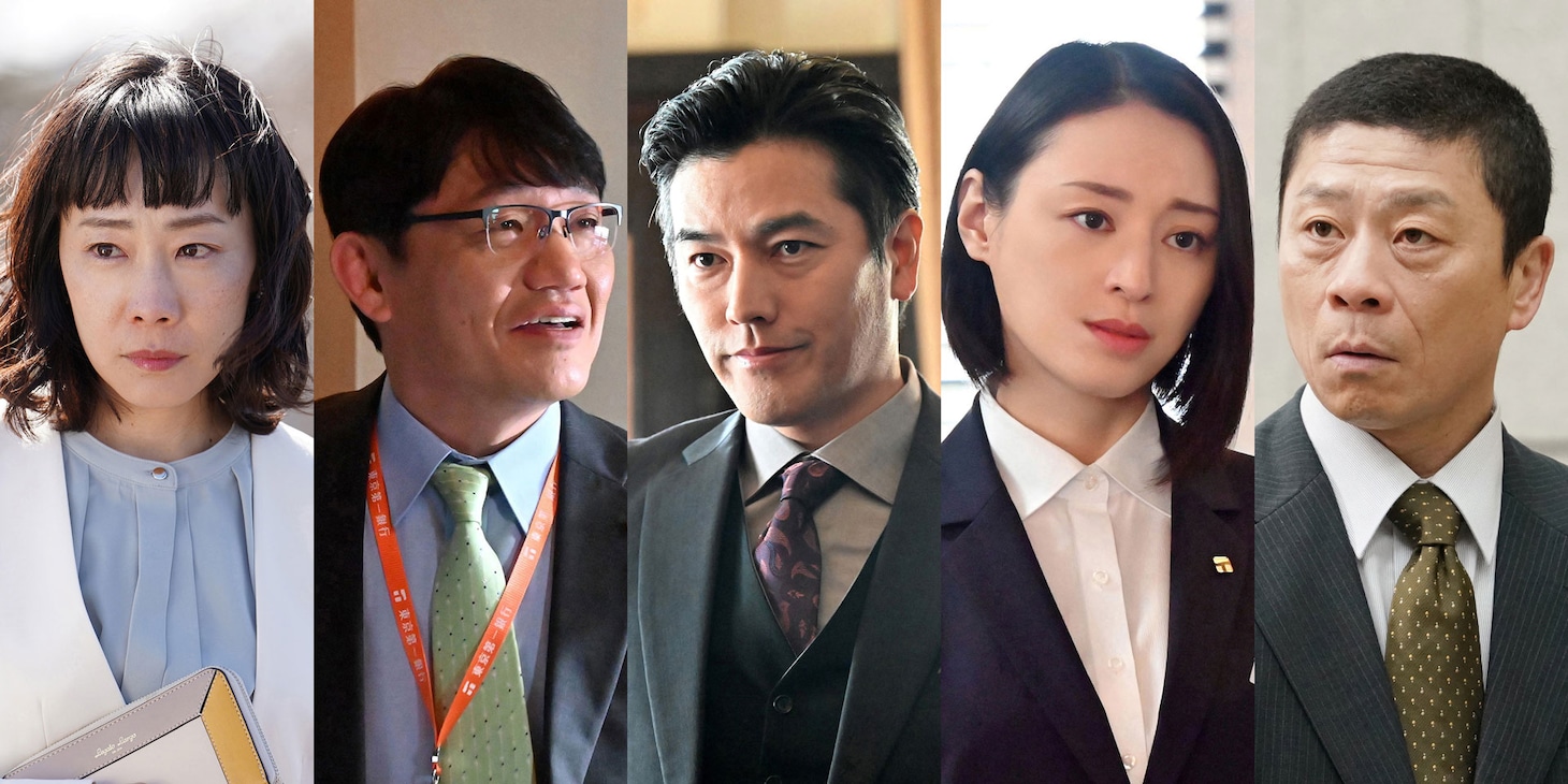 左から山田真歩、ずん飯尾、要潤、栗山千明、三宅弘城。(c)日本テレビ