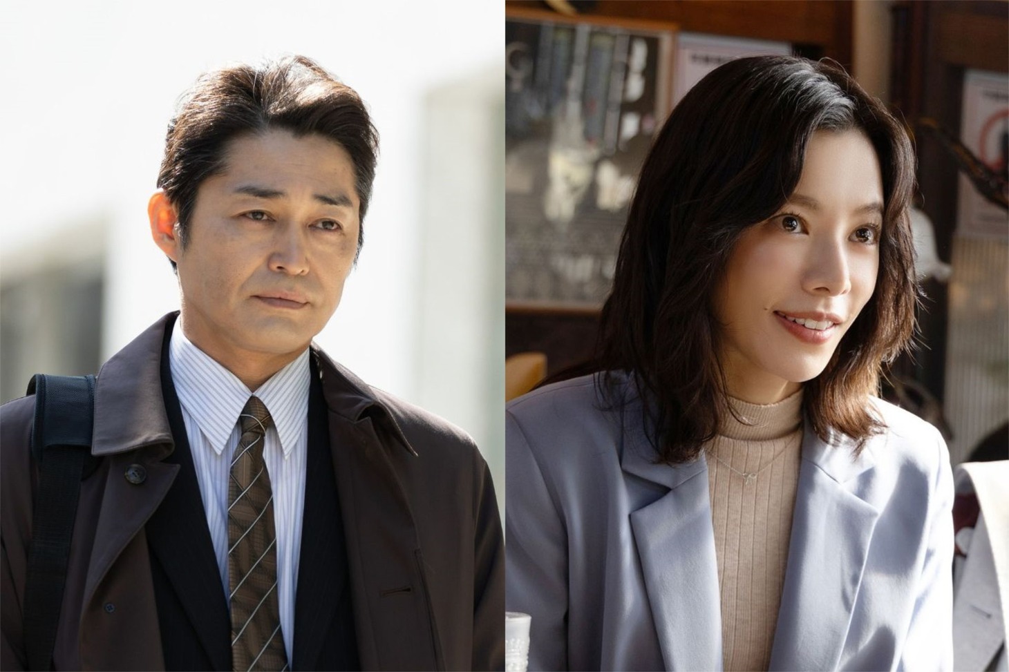 左から安田顕、桜井ユキ。