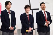 左から中川大志、細田佳央太、関口メンディー。