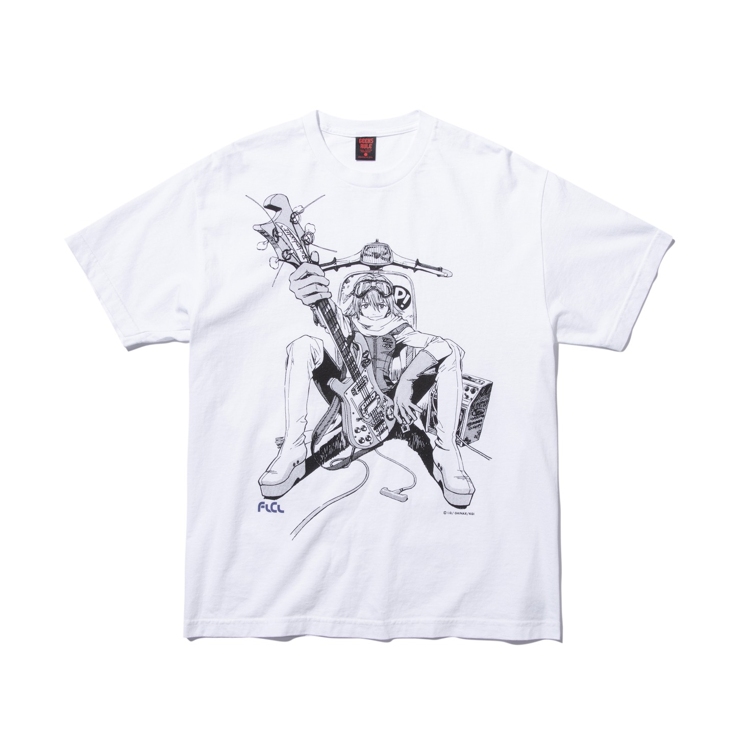 FLCL×GEEKS RULE SILKSCREEN PRINTING T SHIRT（ハル子）/WHITE (c)IG / GAINAX / KGI