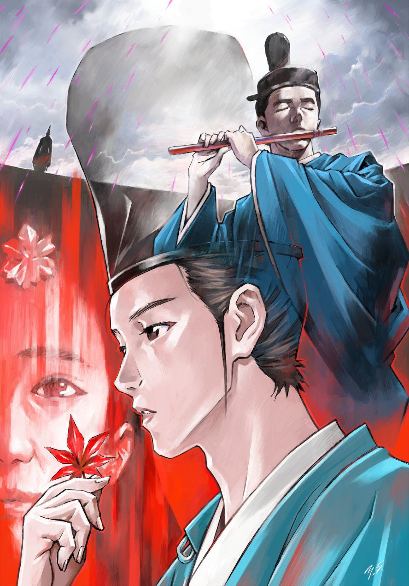 貞本義行による応援イラスト。