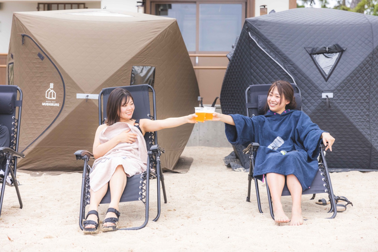 サウナ体験の様子。