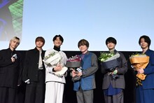 左からSKY-HI、Nissy、島崎信長、内田雄馬、浦和希、海渡翼。