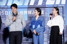 左から鈴木亮平、森田望智、木村文乃。