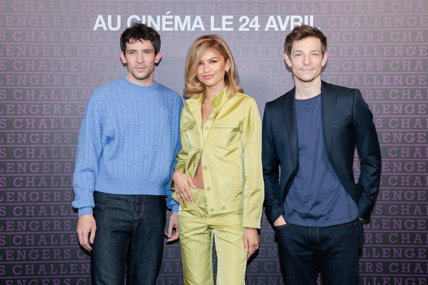 左からジョシュ・オコナー、ゼンデイヤ、マイク・フェイスト。（パリ）