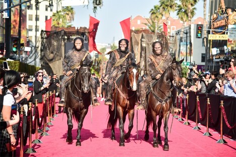 「猿の惑星/キングダム」ワールドプレミアに登場した猿たち。