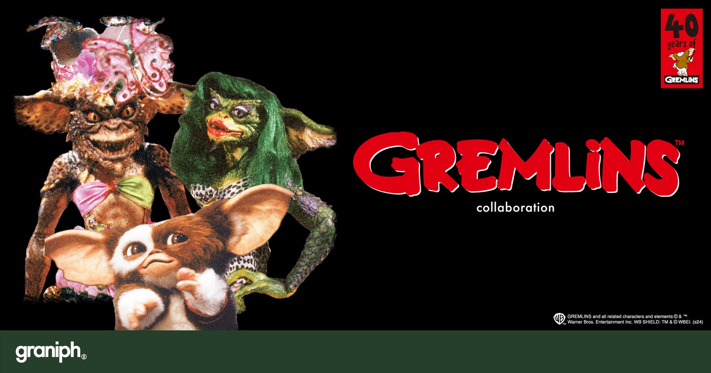 「グレムリン」グラニフコラボアイテムの告知ビジュアル。