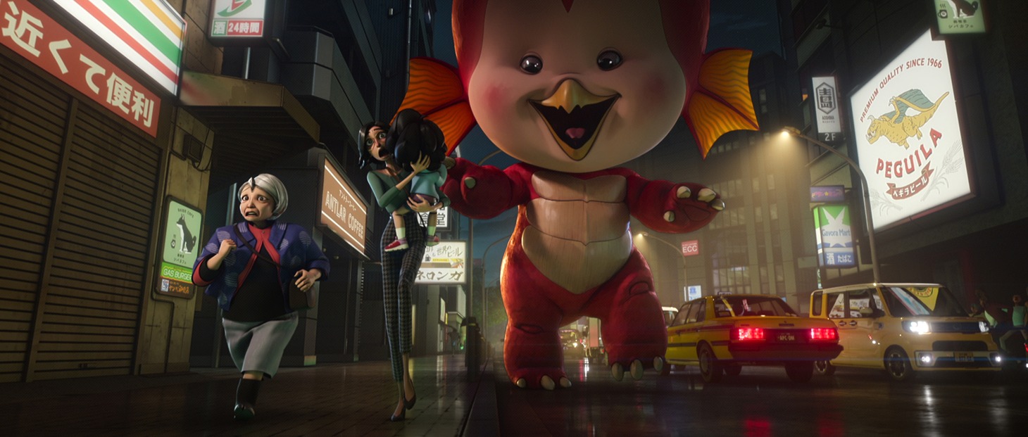 エミから逃げるアミの母親（左）。