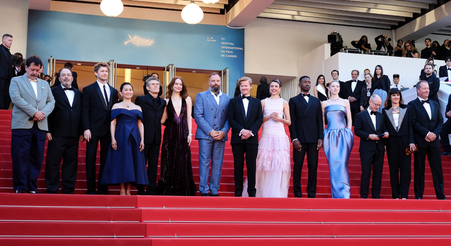 第77回カンヌ国際映画祭に出席した「憐れみの3章」のスタッフ、キャスト。