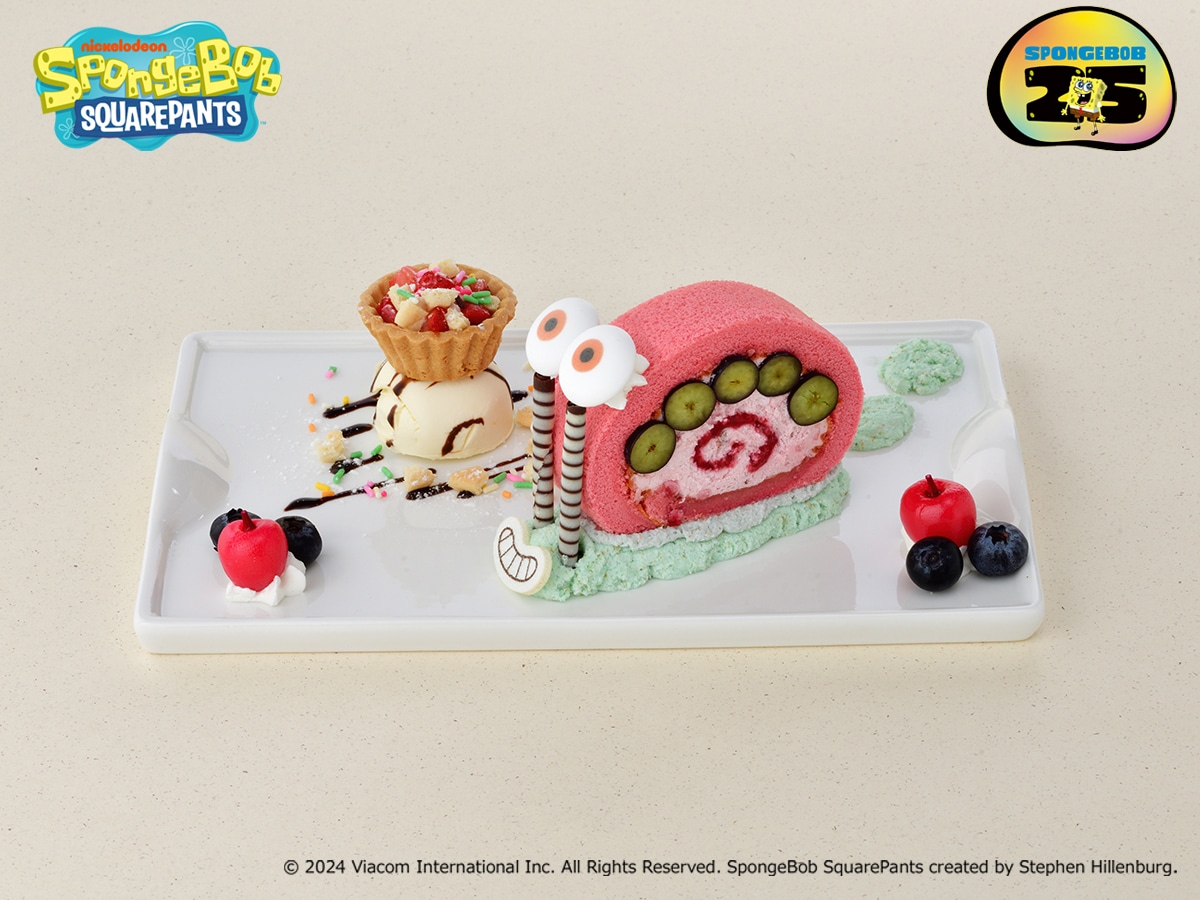 「りんご大好き♪のろのろイチゴロールケーキプレート」イメージ（税込1580円）