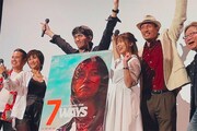 「7WAYS」舞台挨拶に登壇した神威杏次（左から3人目）。