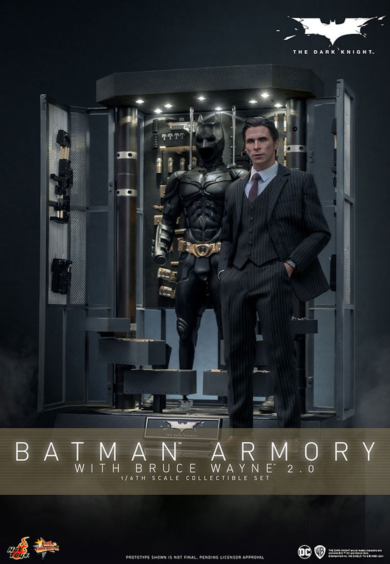 【ムービー・マスターピース】「ダークナイト」1/6スケールフィギュア バットスーツ格納庫＆ブルース・ウェイン（2.0版）