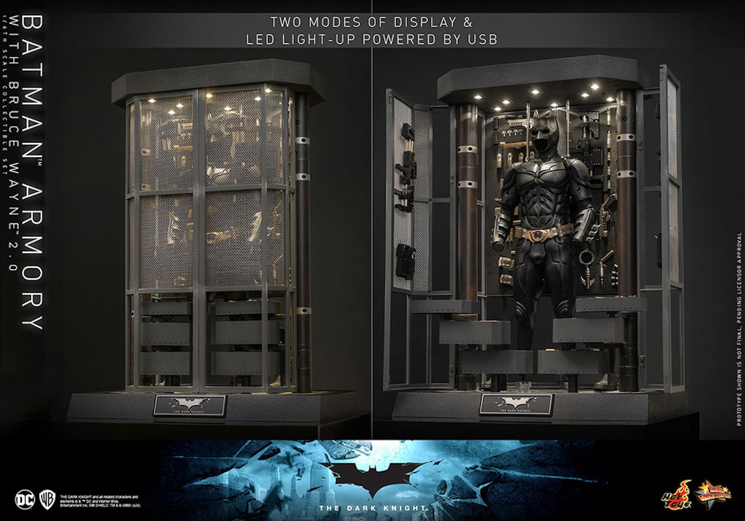 【ムービー・マスターピース】「ダークナイト」1/6スケールフィギュア バットスーツ格納庫＆ブルース・ウェイン（2.0版）