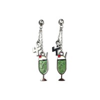 思い出のクリームソーダ風ピアス（イヤリングパーツ付 / 2500円）