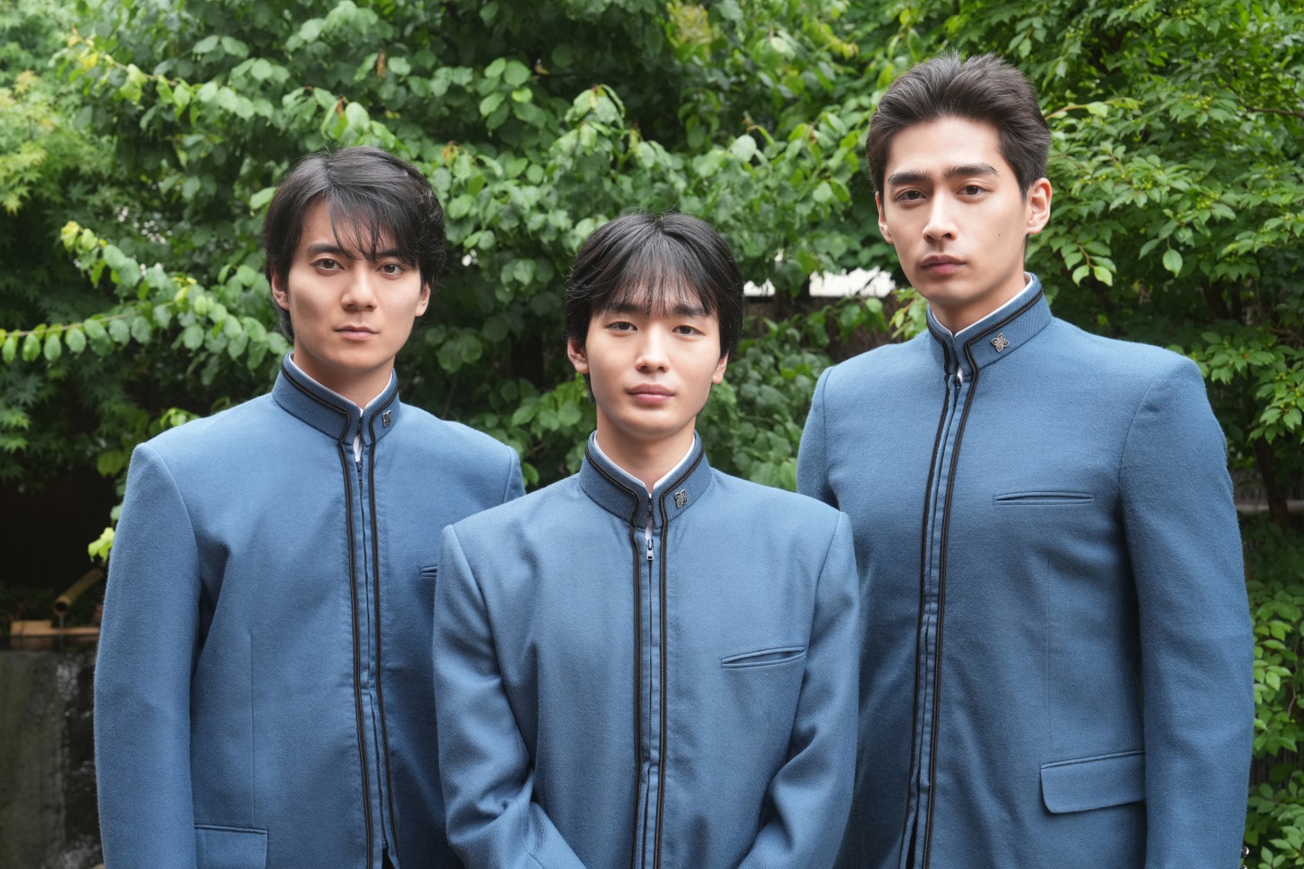 ドラマ「笑うマトリョーシカ」より、左から鈴木俊哉役の西山潤、清家一郎役の青木柚、佐々木光一役の濱尾ノリタカ。