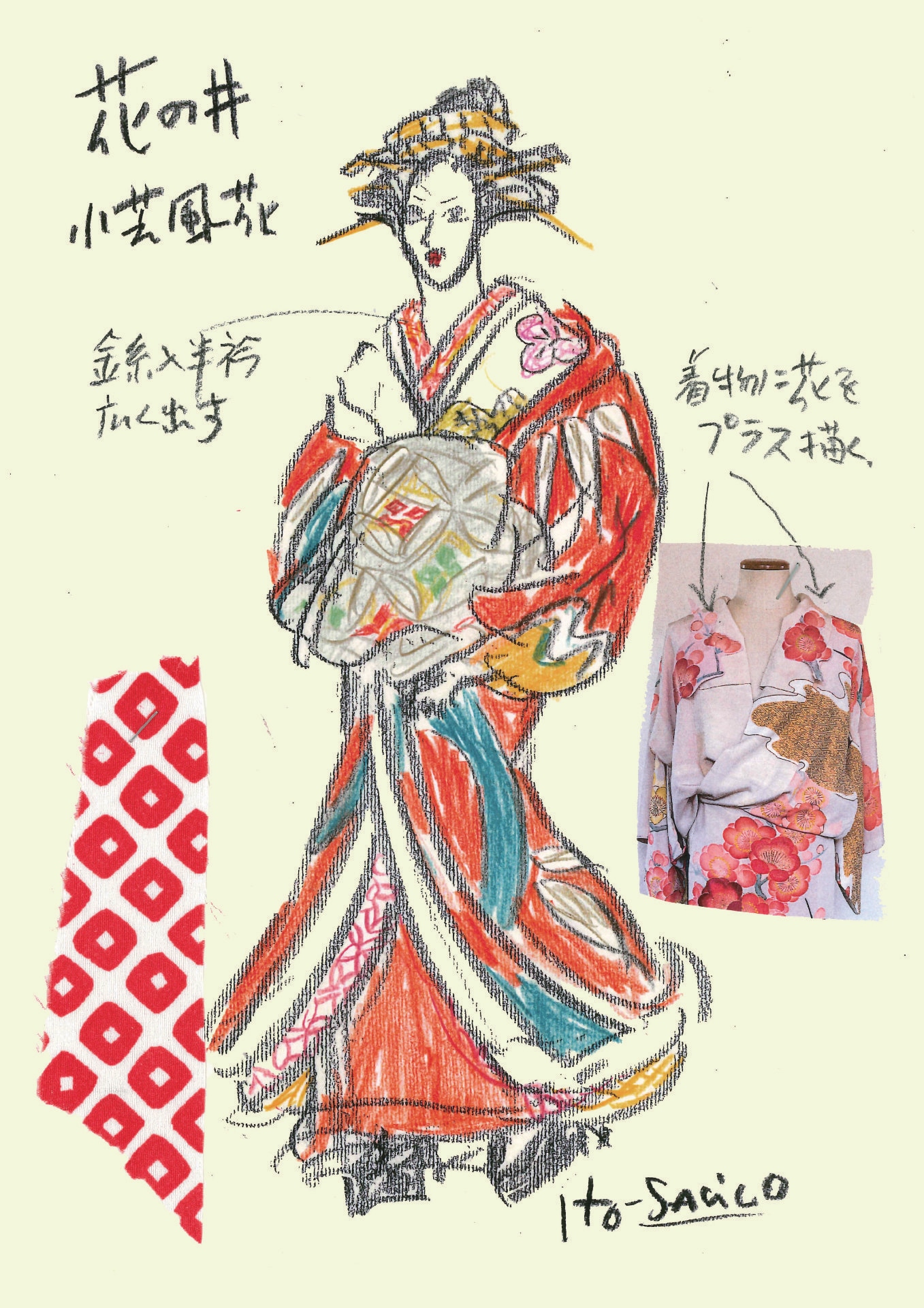 花の井の衣装デザイン。