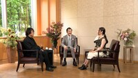 「ボクらの時代」より、左から山口雅俊、吉田鋼太郎、MEGUMI。