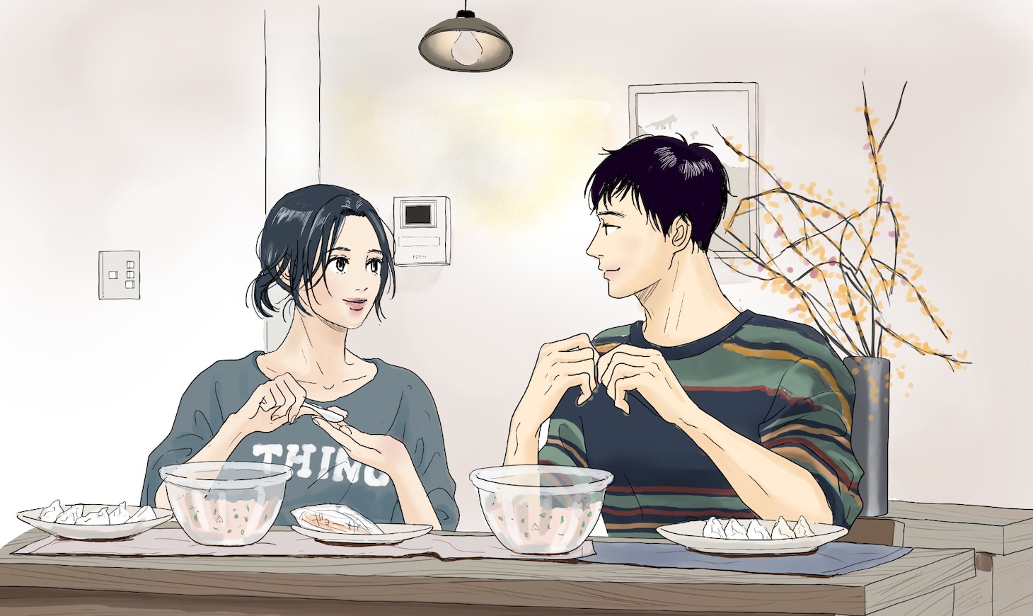 「1122 いいふうふ」渡辺ペコによる描き下ろしイラスト。