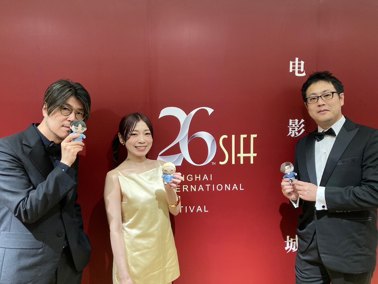 第26回上海国際映画祭の様子。左から川村元気、山田尚子、古澤佳寛。