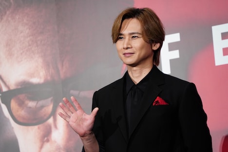 映画「フェラーリ」先行上映会に登壇した堂本光一。