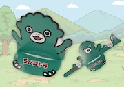 小学生以下のゴジラグッズ購入者にプレゼントされる、ちびゴジラ サンバイザーのビジュアル。