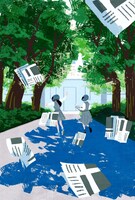 青春botによる「新米記者トロッ子 私がやらねば誰がやる！」イラスト。