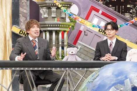 「全力！脱力タイムズ」より、左からEXITのりんたろー。、FANTASTICSの佐藤大樹。