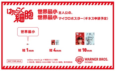 「はたらく細胞」ムビチケカード第1弾の購入者に配布される、“世界最少マイクロポスターカード”のビジュアル。