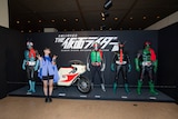 「生誕50周年記念 THE 仮面ライダー展 FINAL」鹿児島会場のオープニングセレモニーに出席した松本麗世。