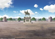 劇場アニメ「ベルサイユのばら」より、コンコルド広場の美術設定画。