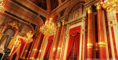 劇場アニメ「ベルサイユのばら」より、オペラ座の美術設定画。