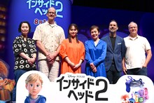 映画「インサイド・ヘッド2」来日イベントの様子。左から村山佳子、ピート・ドクター、多部未華子、大竹しのぶ、ケルシー・マン、マーク・ニールセン。