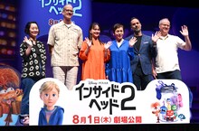 左から村山佳子、ピート・ドクター、多部未華子、大竹しのぶ、ケルシー・マン、マーク・ニールセン。