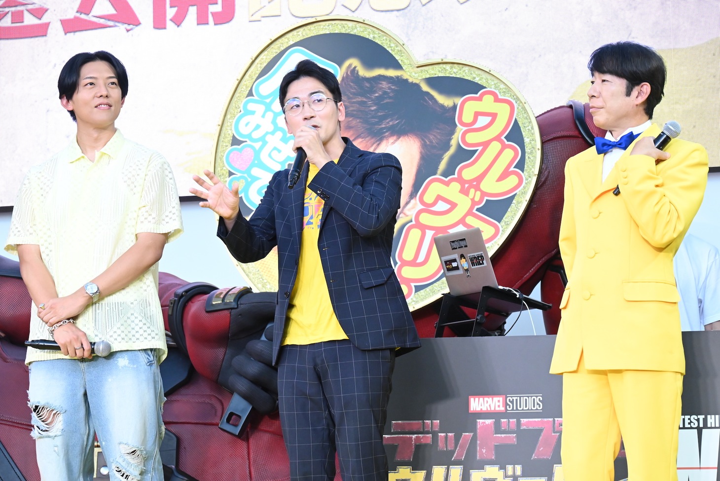 左からKEN THE 390、DOTAMA、ダンディ坂野。