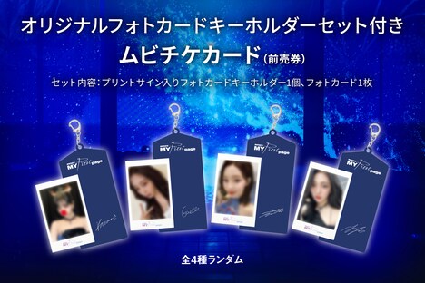 ドキュメンタリー映画「aespa: MY First page」のムビチケカードに付属する、オリジナルフォトキーホルダーセット。
