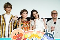 左から山寺宏一、戸田恵子、上戸彩、中尾隆聖。