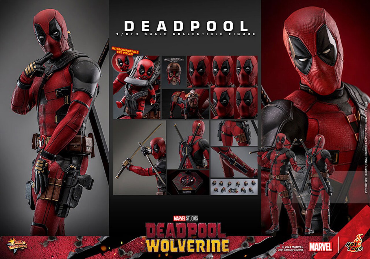 ムービー・マスターピース1/6スケールフィギュア　デッドプール ゴールド銃 欠品 デッドプール&ウルヴァリン ムービー・マスターピース 1/6