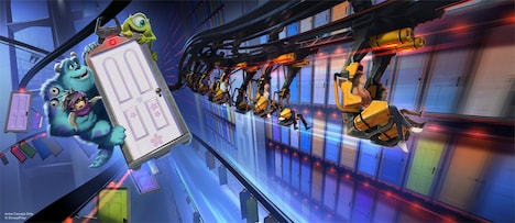 「モンスターズ・インク」コースターのコンセプトアート。