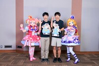 左からキュアワンダフル、後藤淳平、福徳秀介、キュアフレンディ。