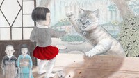 「怖い絵本 season7」より、「かくれんぼねこ」の場面カット。