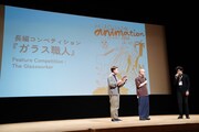 長編コンペティション作品「ガラス職人」上映後トークの様子。