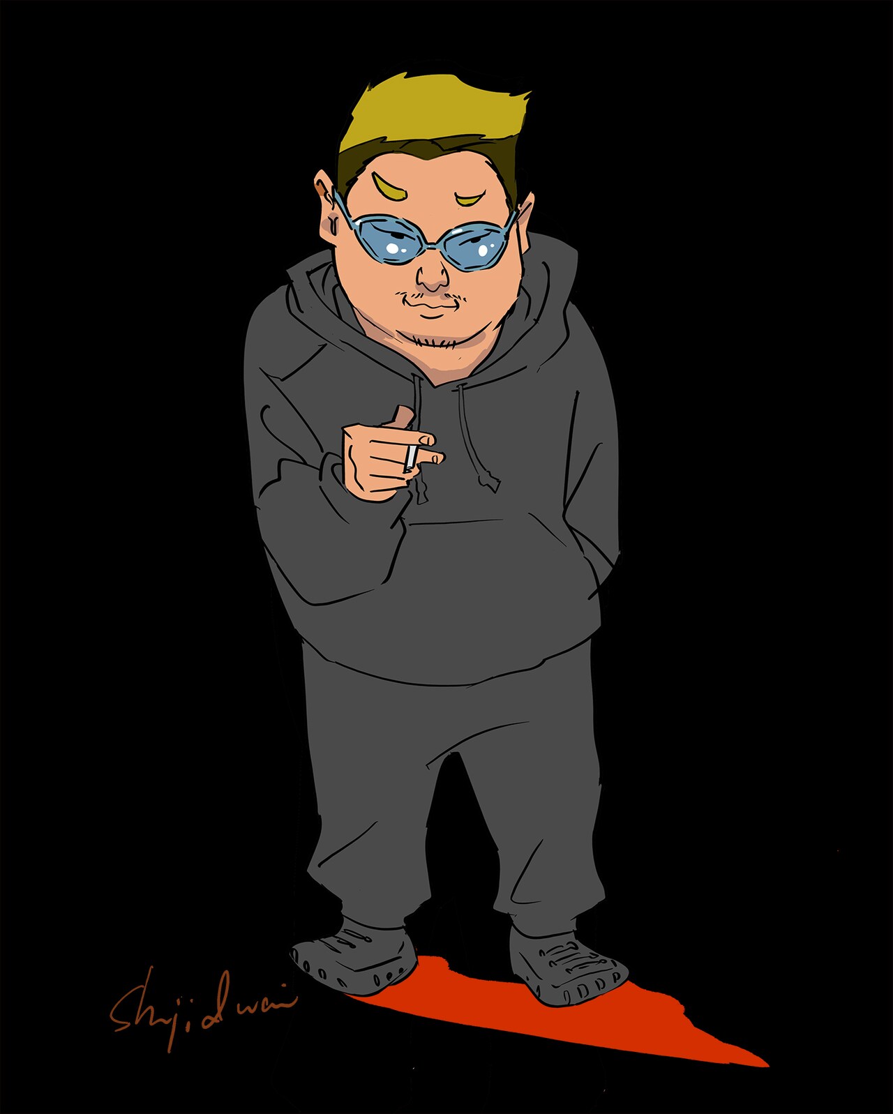 岩井俊二が描いた紀伊宗之のイラスト。