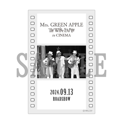 「Mrs. GREEN APPLE // The White Lounge in CINEMA」入場者プレゼントの第1弾スペシャルクリアカード。