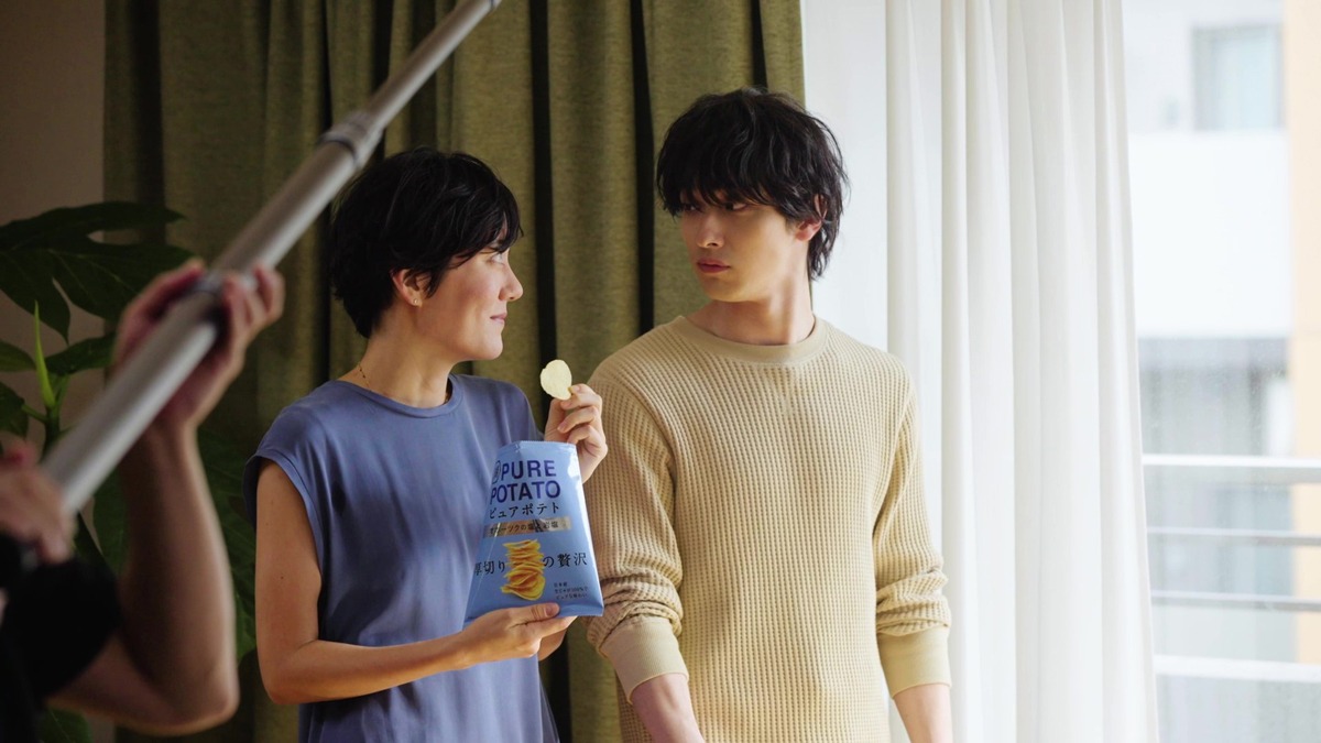 「ピュアポテト この男、ピュアにつき。分厚く生きる篇」メイキング写真