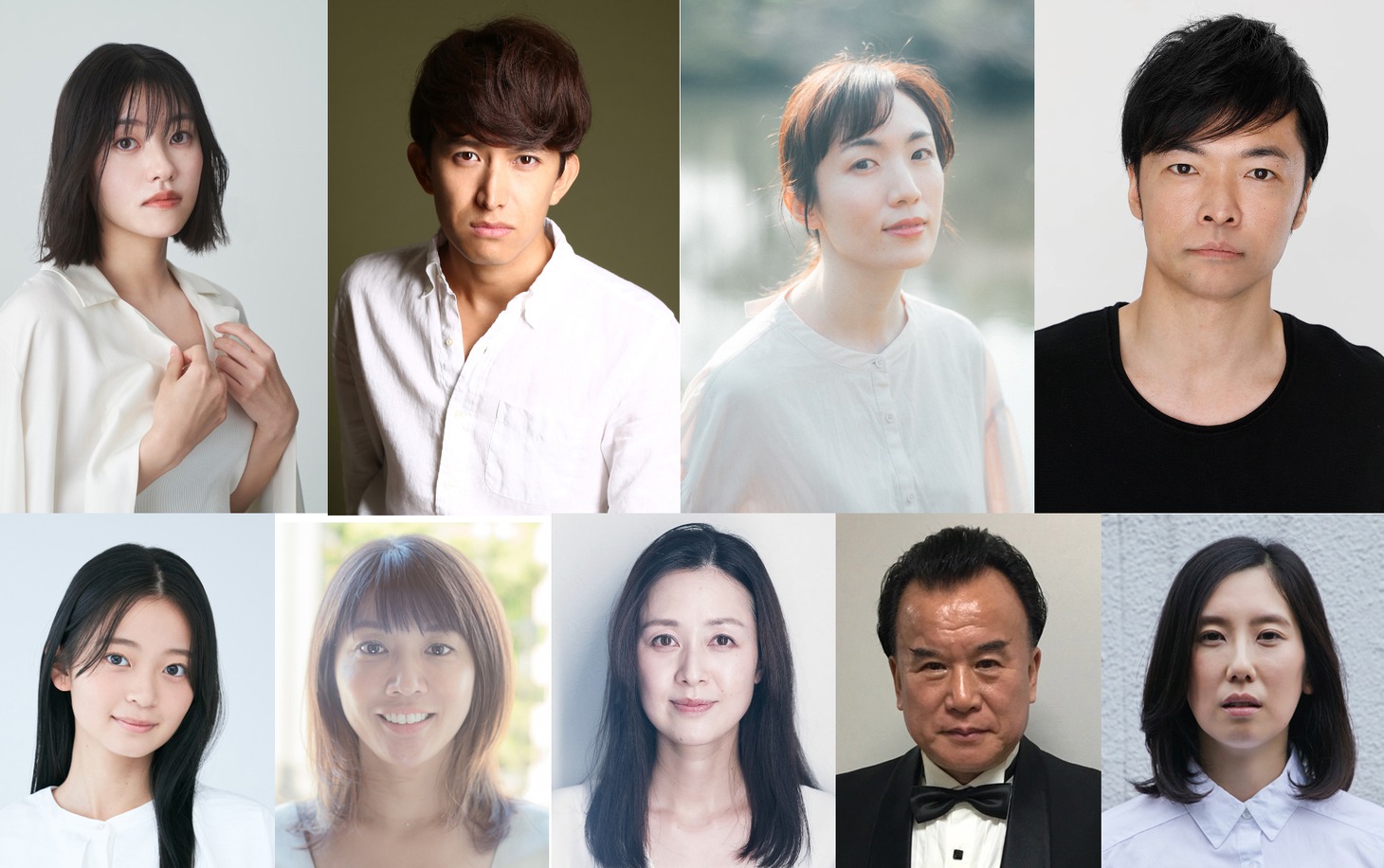 上段左から倉島颯良、阿部力、紀那きりこ、宮澤寿、下段左から涼井菜生、長谷川千紗、みやべほの、程波、和田光沙