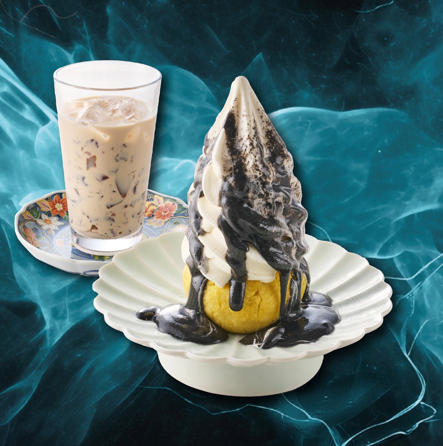 麻布茶房「ゴジラソフト＆ゴジラテset」（税込1700円）