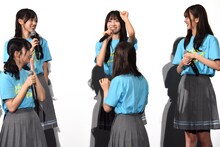 クマのポーズをする宮地すみれ（中央奥）